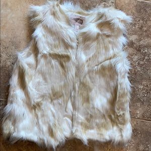 Tan/ Cream Faux Fur Vest